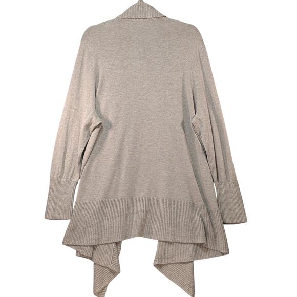 Joan Vass Sand Beige Open Wear Cardigan Women’s Size 2X Lightweight Knit - Picture 3 of 13